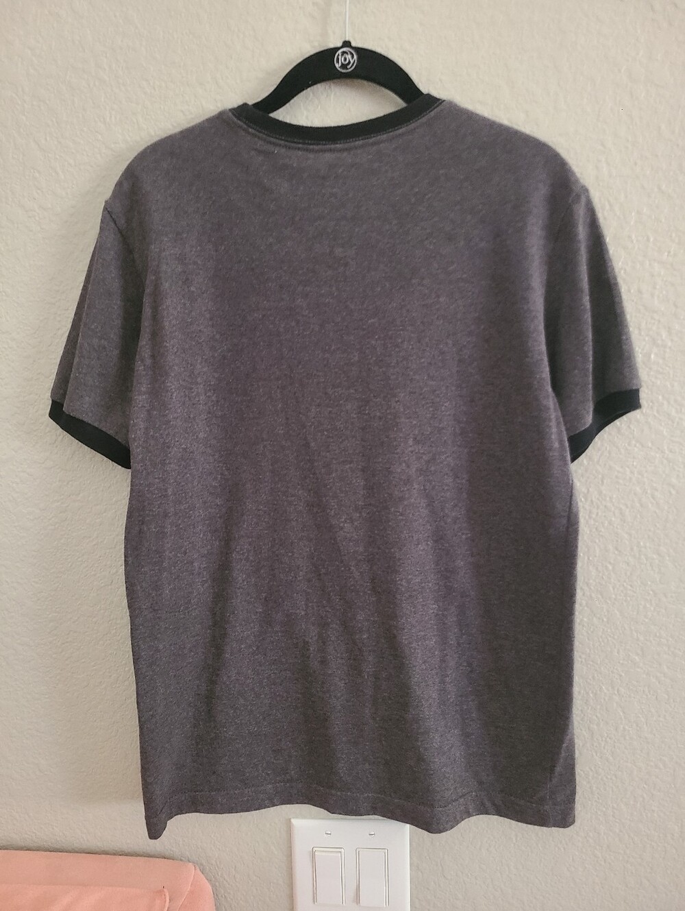 Disneyland Vintage Mickey Mouse Graphic Ringer Tee - Gray with Black Trim Small - Picture 3 of 4